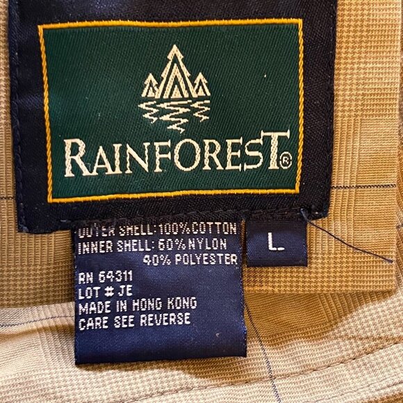 Rainforest Bomber Jacket Coat Chore  Reversible Large Tan Blue Pockets READ - Picture 5 of 13